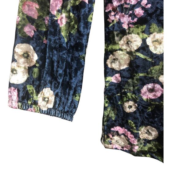 Loveriche Navy Mix Floral Velvet Dress - Size Medium - Picture 4 of 13